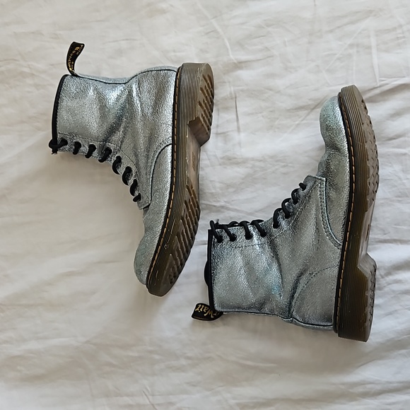 Dr Martens 1460 Blue Silver Glitter 8 Eyelet size UK 5/ US 7 - Picture 6 of 8